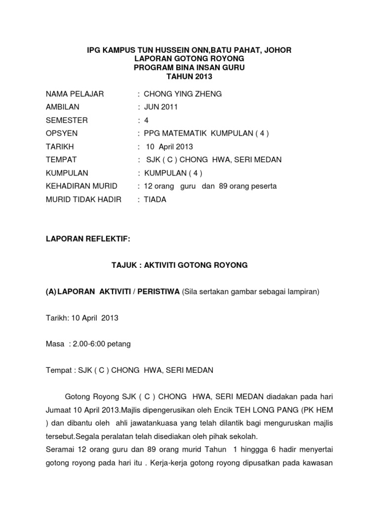 Laporan Gotong Royong | PDF