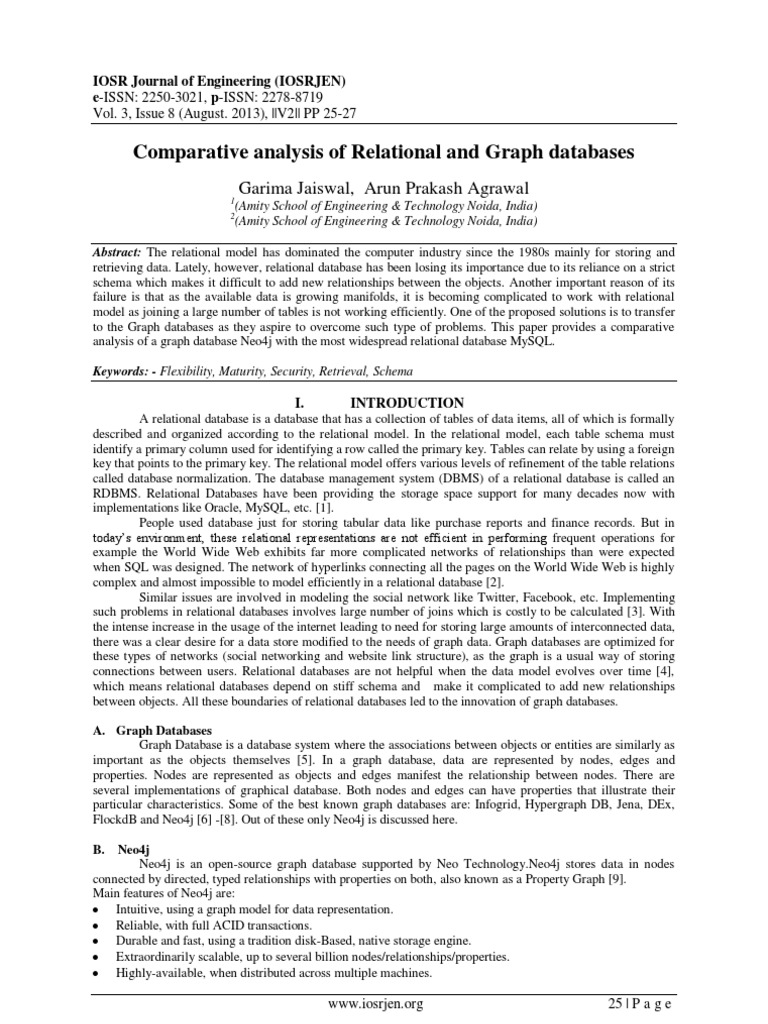 Comparative Analysis of Relational and Graph Databases: Garima Jaiswal ...