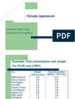 Example: Simple Regression: Instructor Sara López Department of Statistics