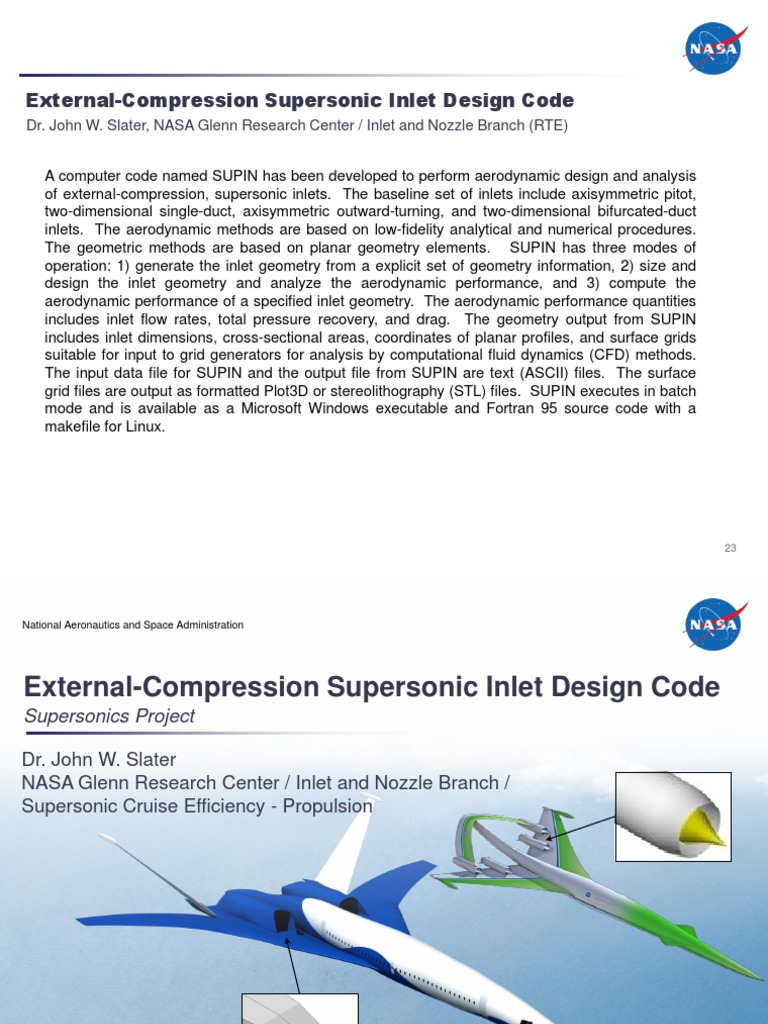 External-Compression Supersonic Inlet Code | PDF | Drag (Physics ...