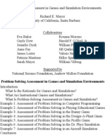 Problem Solving Assessment in Games and Simulations