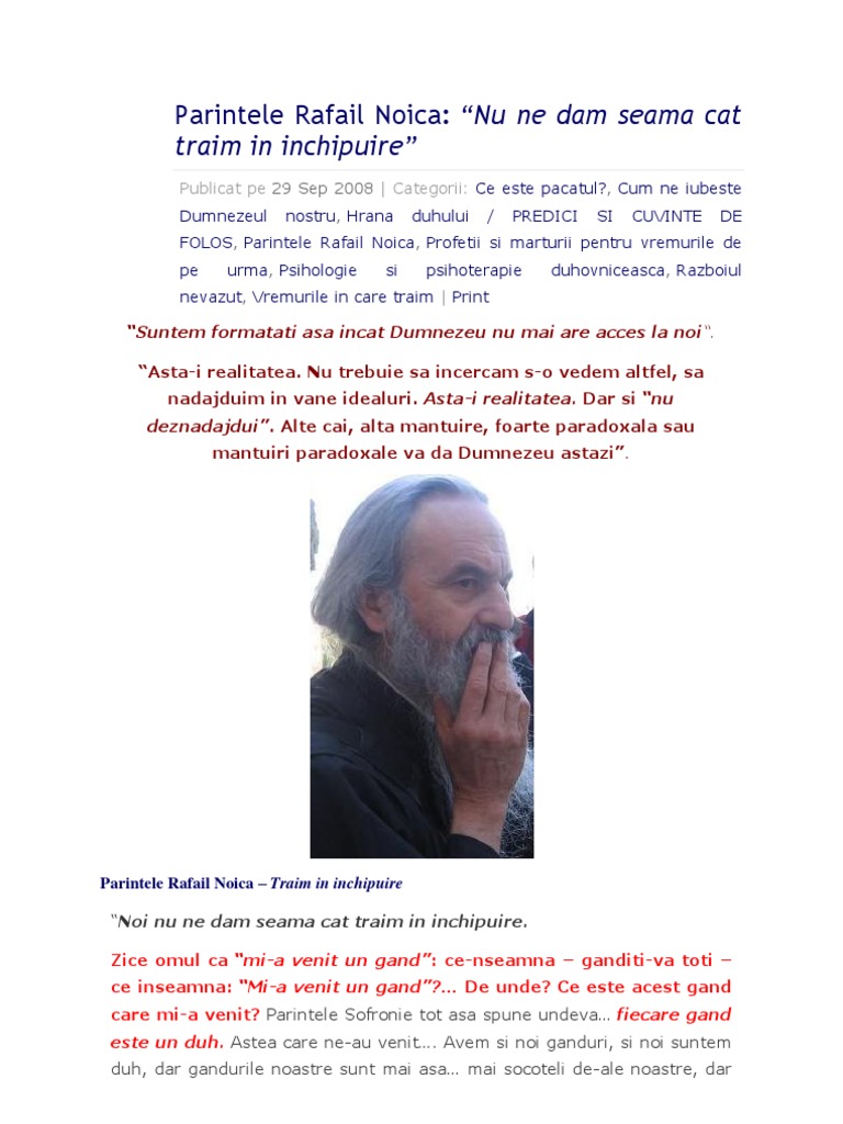 Parintele Rafail Noica | PDF