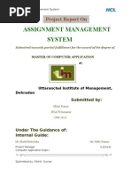 Assignment Management System: Project Report On