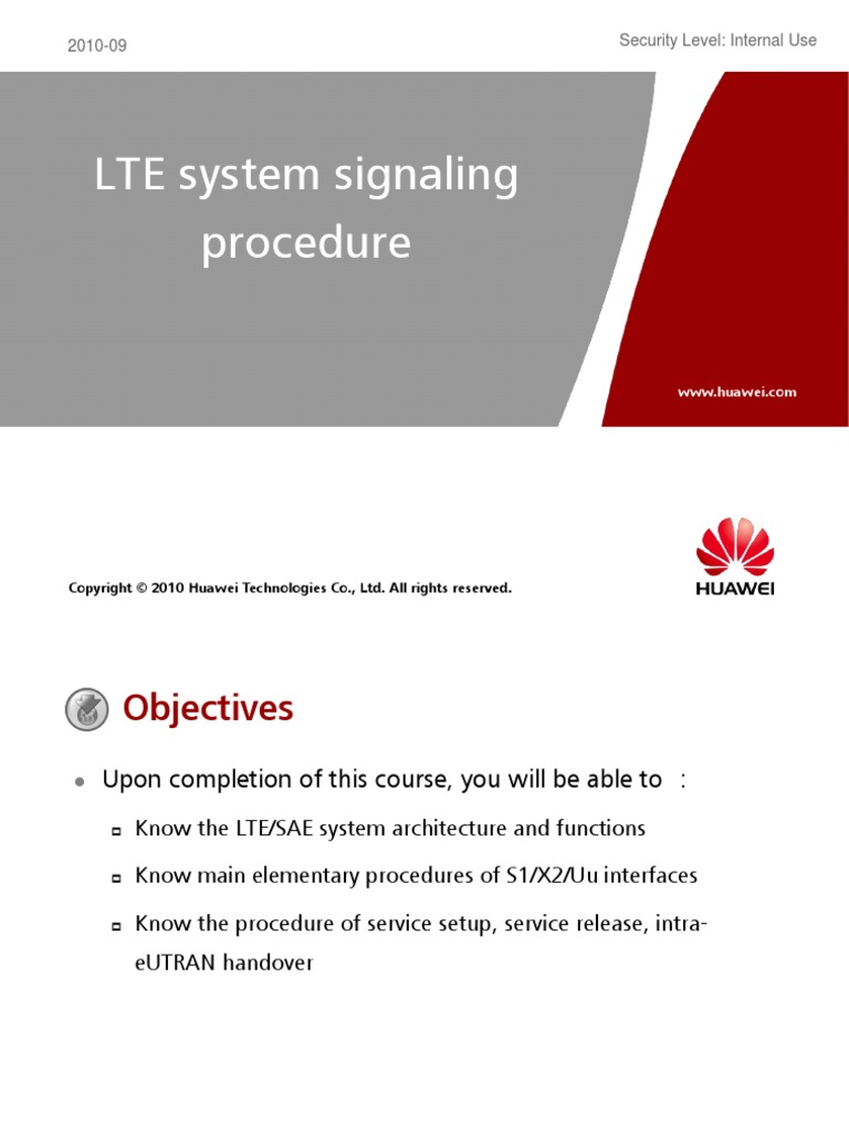 LTE System Signaling Procedures Huawei eNODEb | PDF | Mobile ...