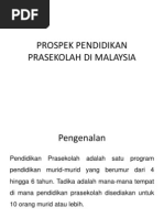 Prospek Pendidikan Prasekolah Di Malaysia