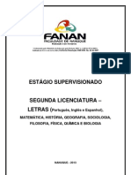 PLANO DE TRABALHO - ESTÁGIO  2ª  LICENCIATURA