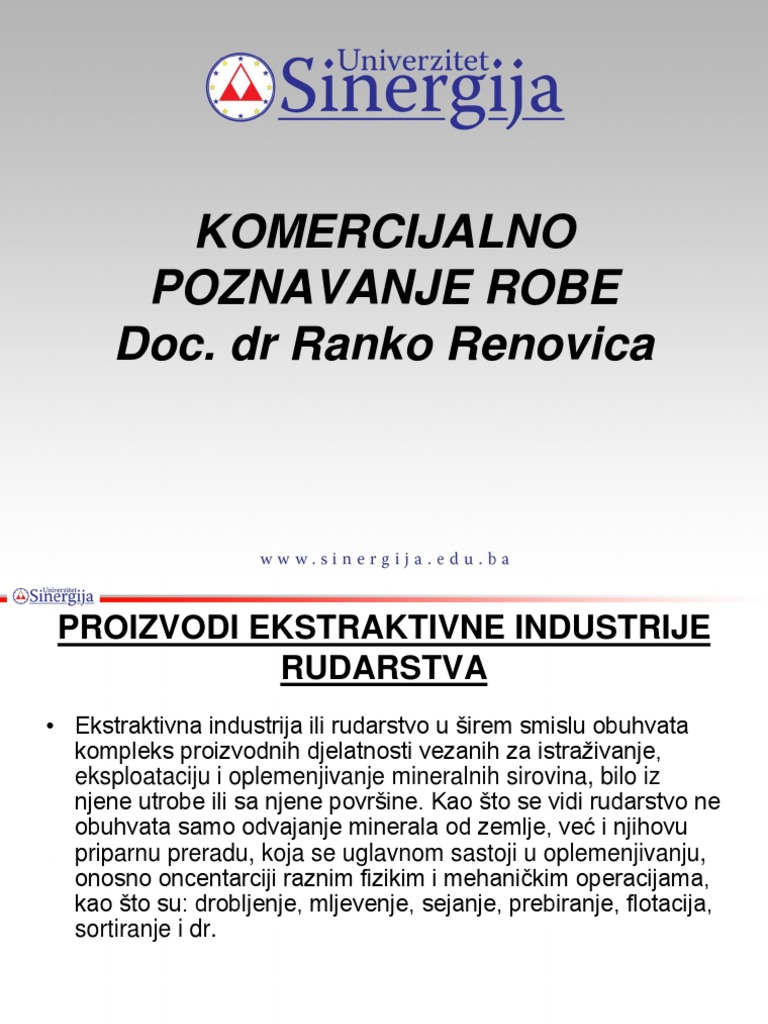 Komercijalno Poznavanje Robe - 3 Nedelja | PDF