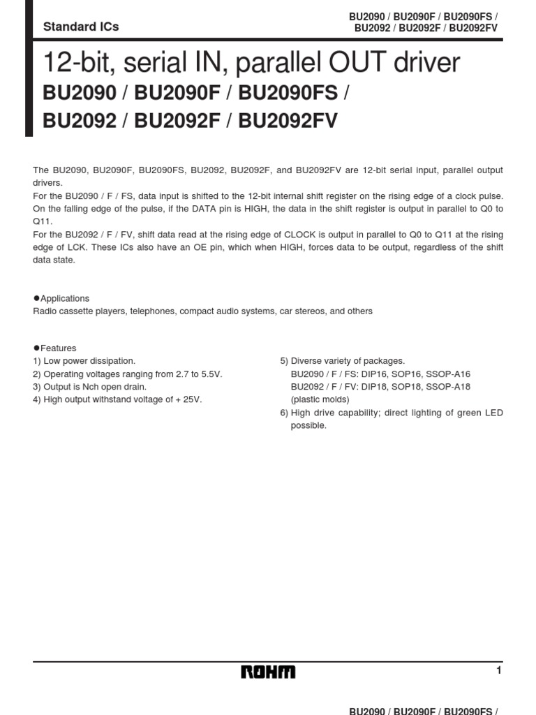 Rohm Bu2090 | PDF | Computer Hardware | Electronics
