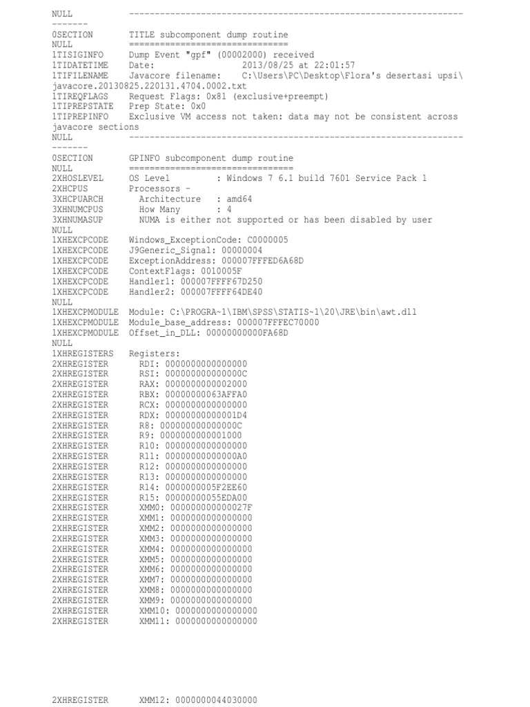 Javacore 20130825 220131 4704 0002 | PDF | Spss | Java Virtual Machine