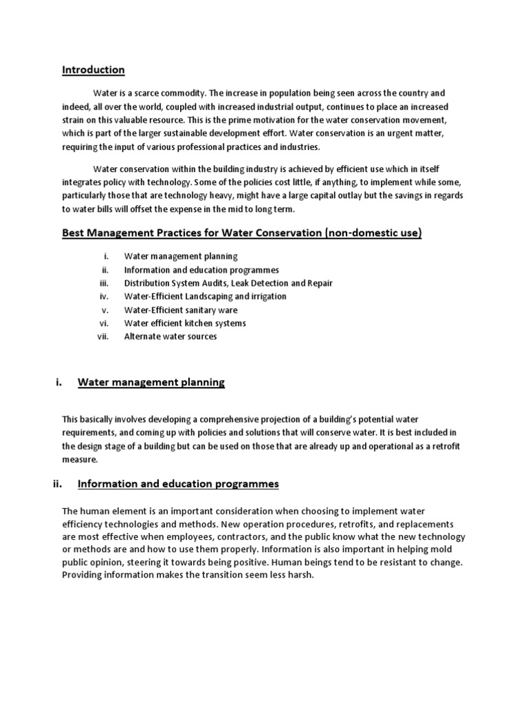 Introduction To Sustainable Water Management Systems | PDF