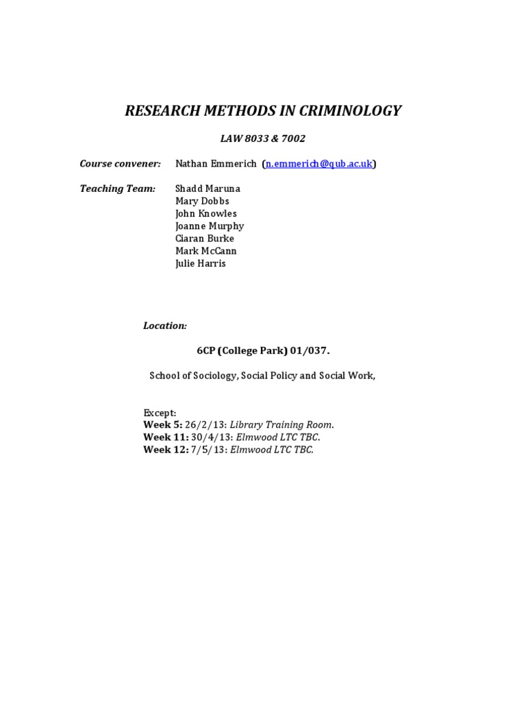 Research Methods In Criminology 2013 Pdf Qualitative Research
