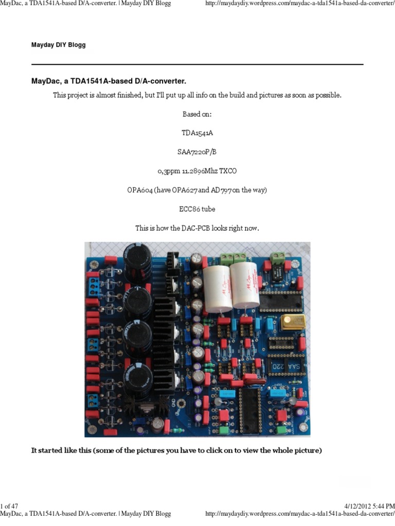 TDA1541A Based DA Converter | PDF | Digital To Analog Converter ...