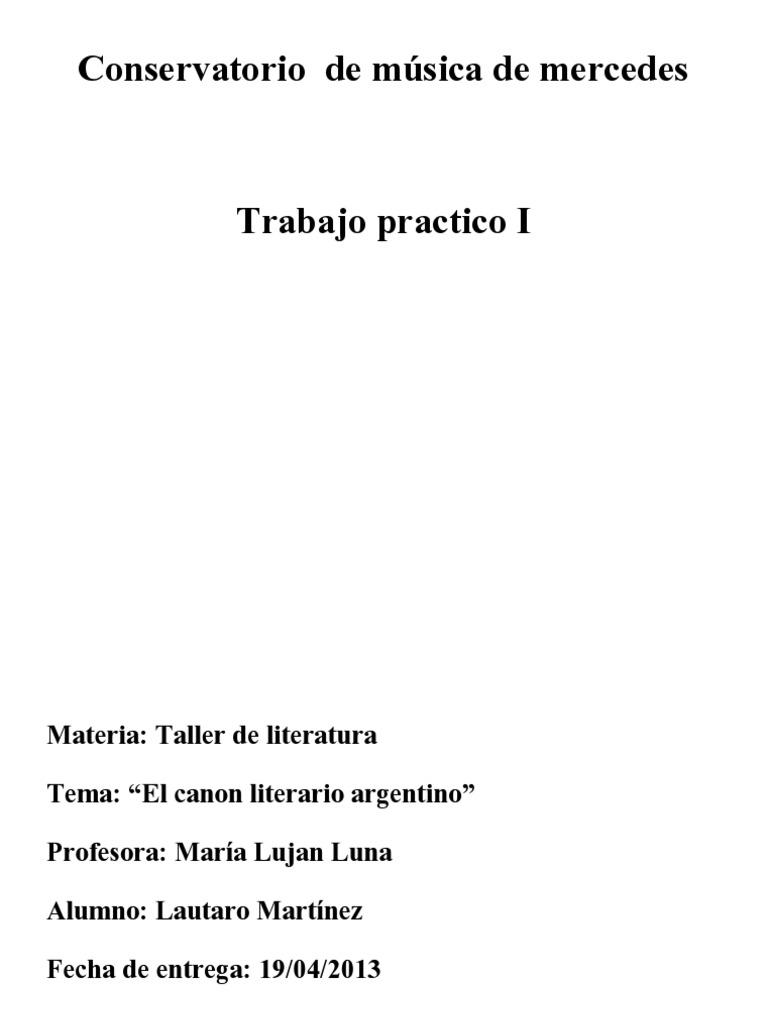 TP1 El Concepto de Canon Literario PDF