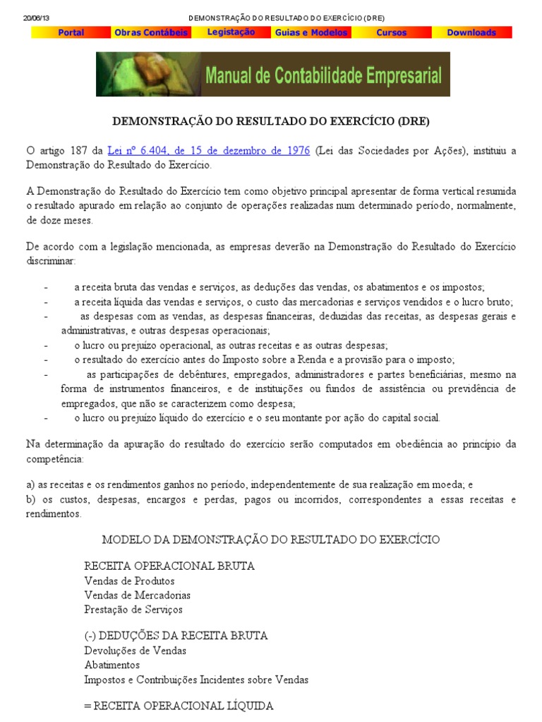 Demonstração do Resultado do Exercício | PDF | Lucro (economia ...