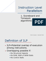 Instruction Level Parallelism: 1. Scoreboard and Tomasulo Algorithms