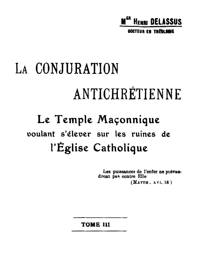 91155299 17170719 Delassus Monseigneur Henri La Conjuration - 