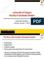 Calgary Grad Studies Orientation