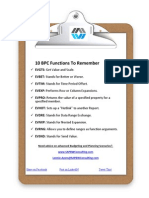 10 Bpc Functions to Remember