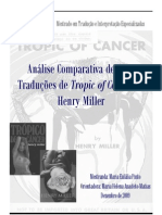 Análise Comparativa de Duas Traduções de Trópico de Câncer. Maria Eulália Pinto