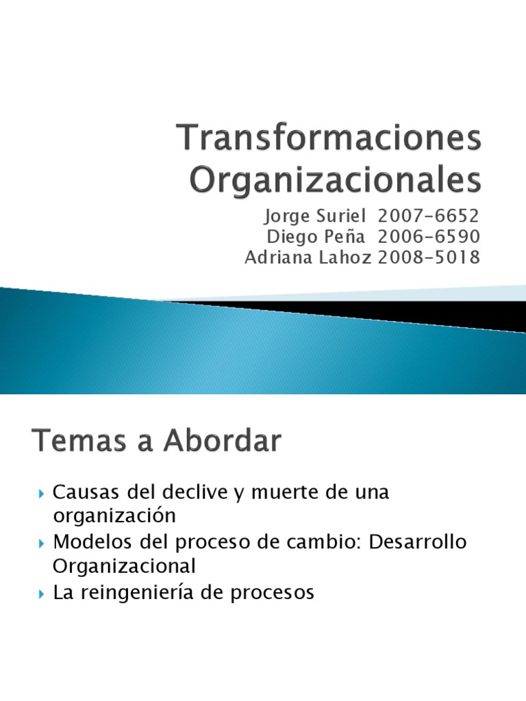 Causas y Modelos de Cambio Organizacional | PDF | Desarrollo ...