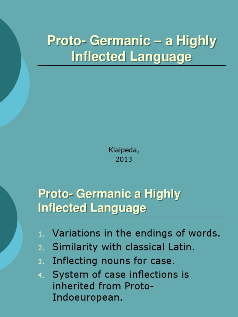 Proto-Germanic Language Structure | PDF | Grammatical Gender ...
