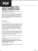 origens e prosa Crônicas, hagiografias, livros de linhagens e novelas de cavalaria