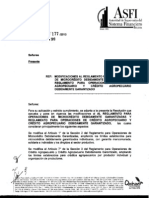 Asfi - 177 - Modificaciones Al Reglamento para Operaciones de Microcrédito Debidamente Garantizadas y Reglamento para Operaciones de Credito Agropecuario