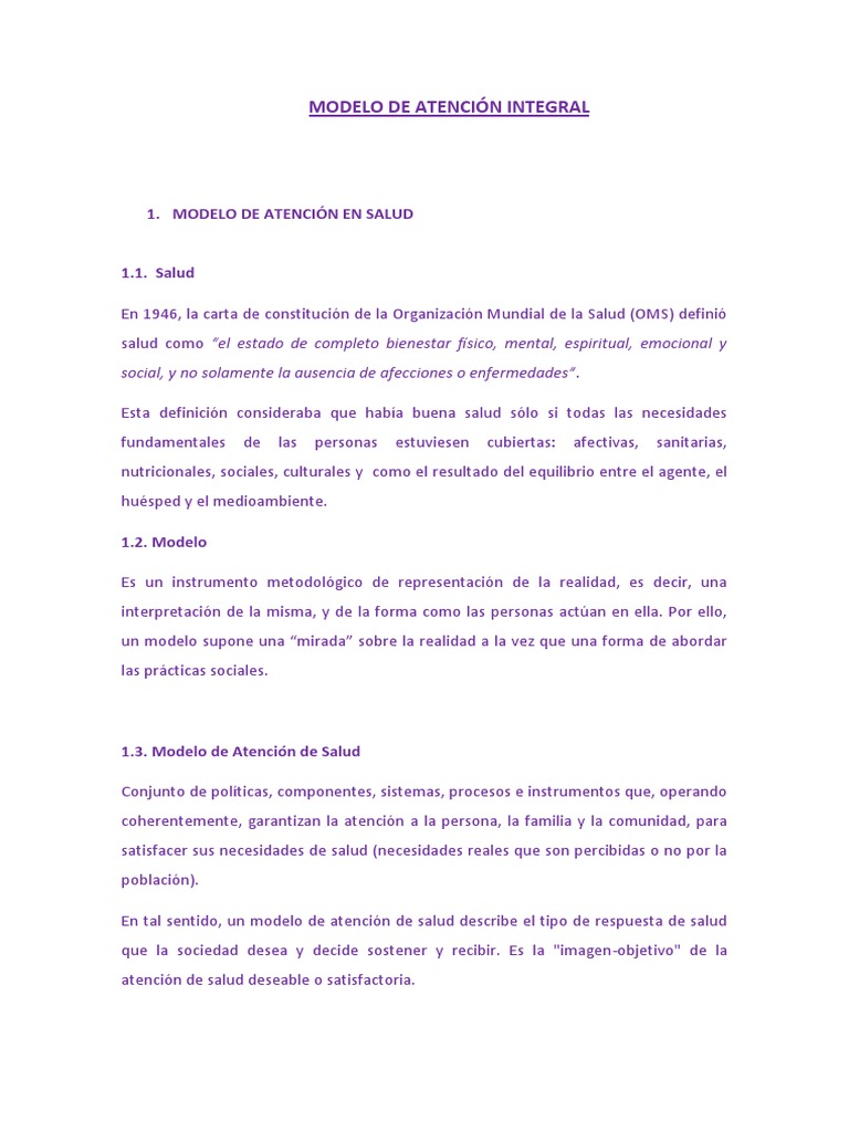 Bases Del Modelo de Atención Integral | PDF | Familia | Comunidad