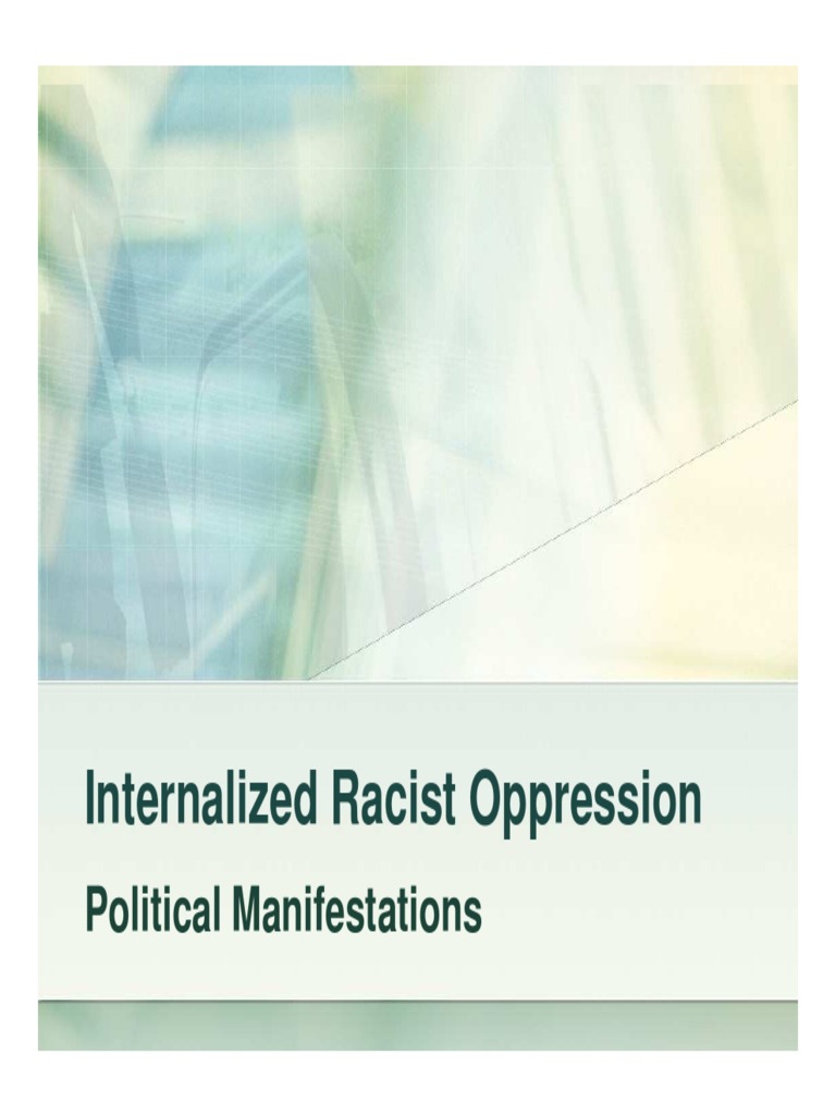 Understanding Internalized Racist Oppression | PDF
