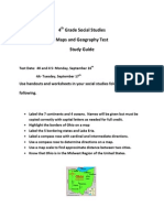 4th Grade Social Studies Map Test