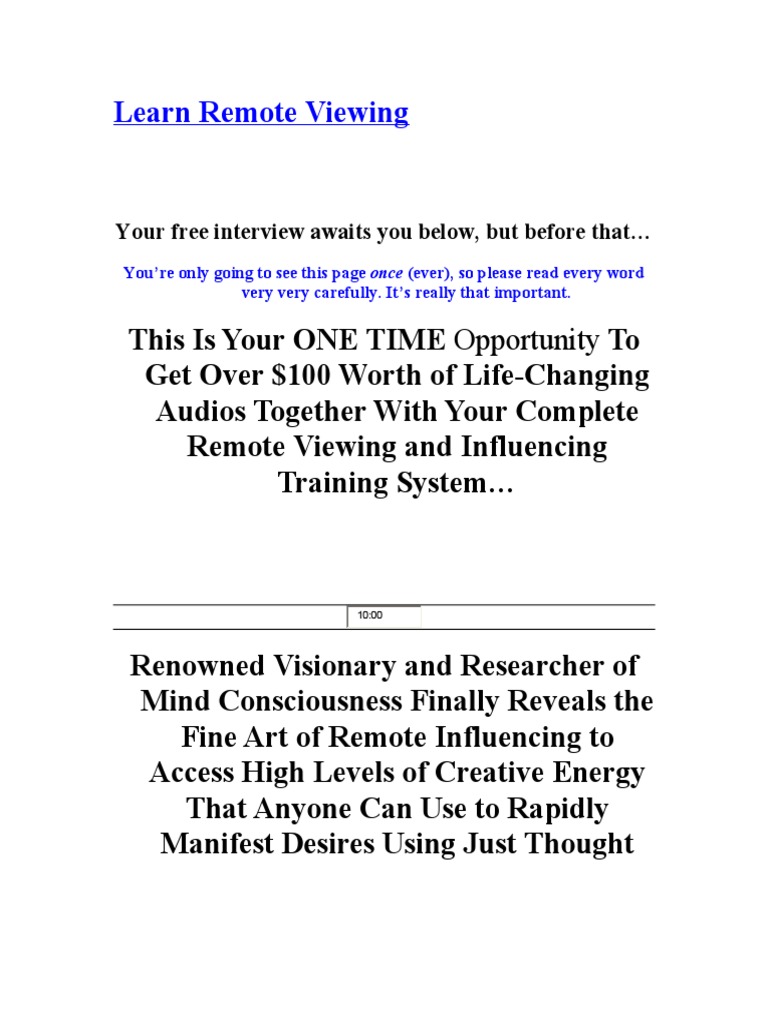 Learn Remote Viewing | Mind | Perception
