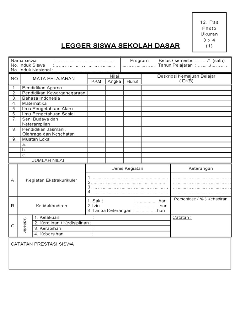 Buku Legger Sd