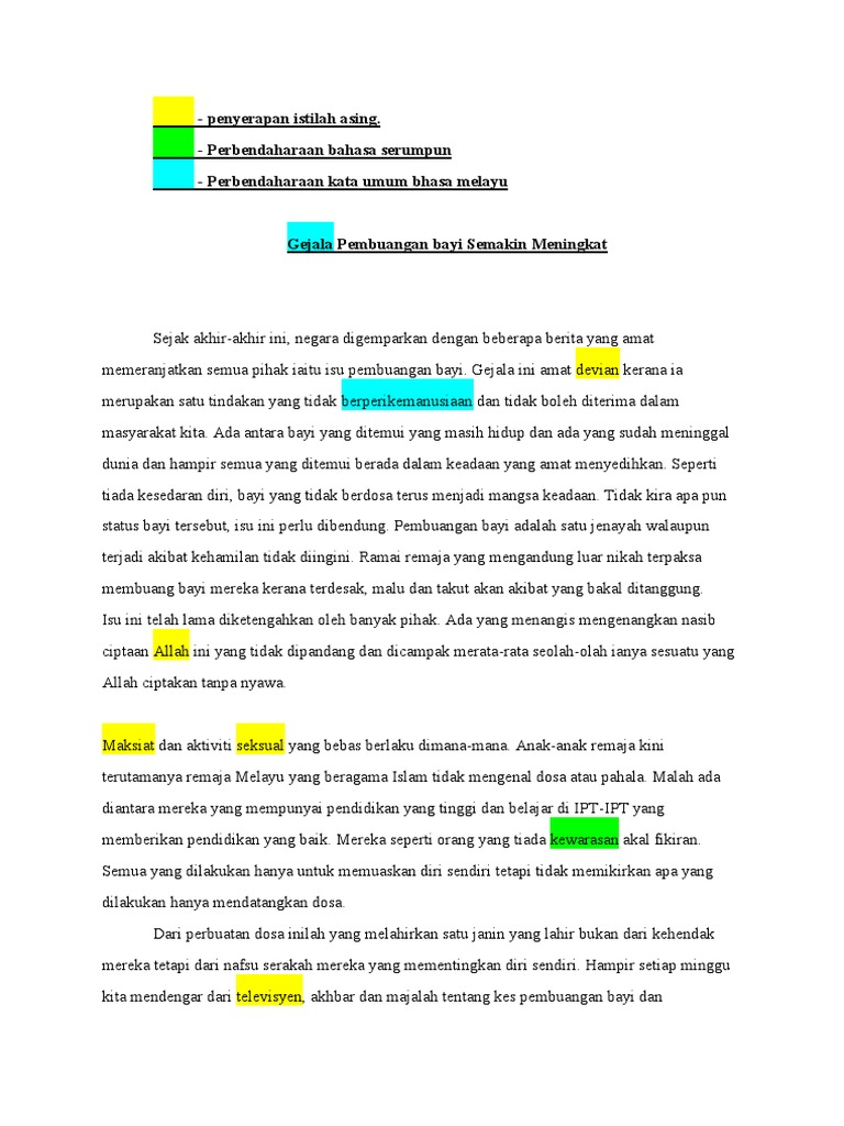 Artikel Gejala Pembuangan Bayi Semakin Meningkat Pdf