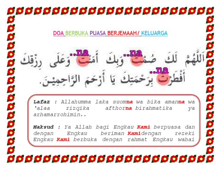 Doa Berbuka Puasa Berjemaah Pdf