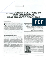 Spreadsheet Solutions To Two-Dimensional Heat Transfer Problems - Heat Equation Cf. RS Warmth Course - Example of Constant Boundary Temperature of A Thin Metal Plate - Besser