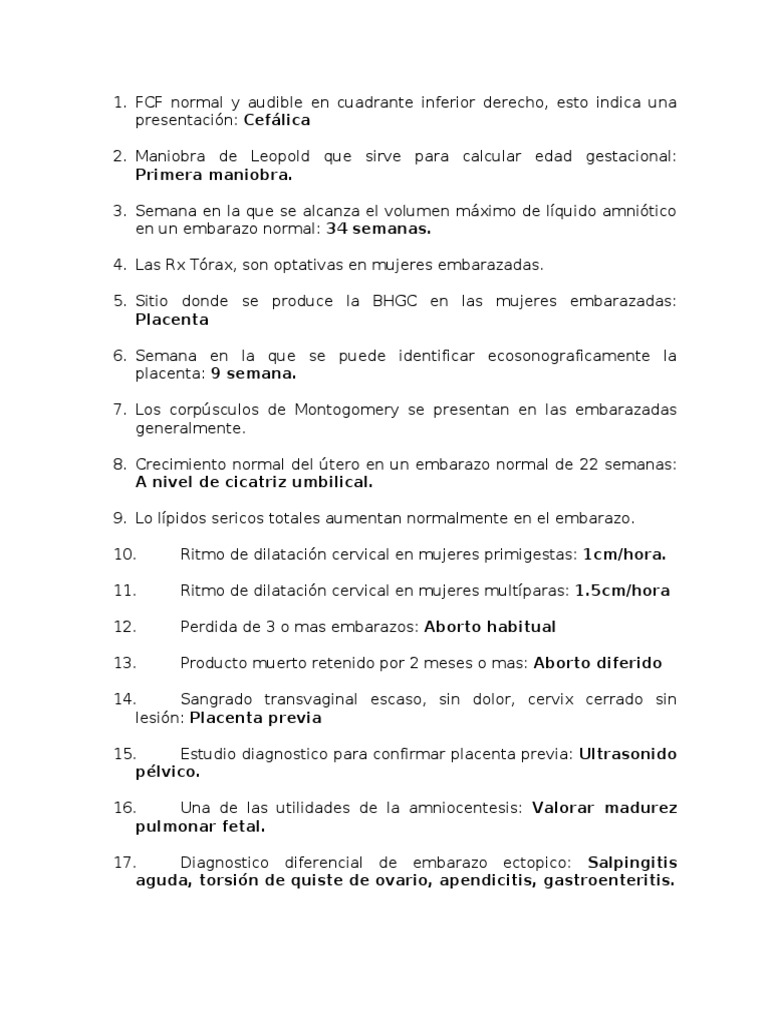 FCF Normal y Presentación Cefálica | PDF | El embarazo | Parto