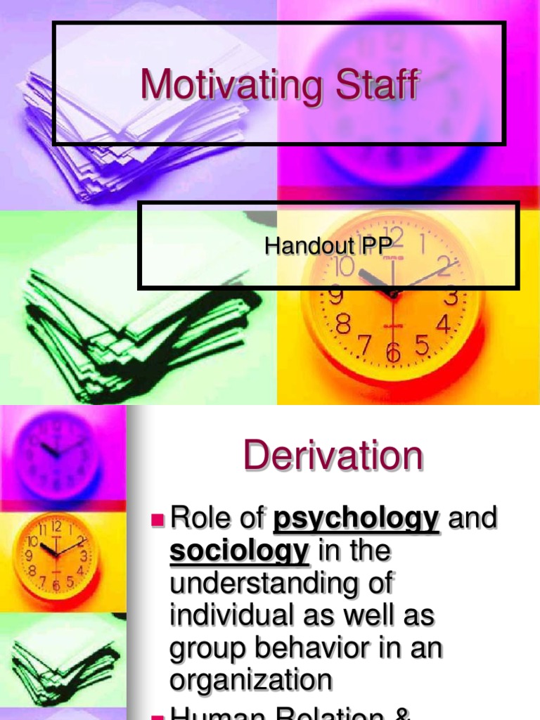Motivating Staff: Handout PP | PDF | Motivation | Motivational