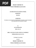 Download PROJECT REPORT ONINDIAN PREMIER LEAGUE IPL by Kaustubh Barve SN167531743 doc pdf