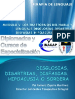 Modulo v Disglosias, Disartrias, Disfasias