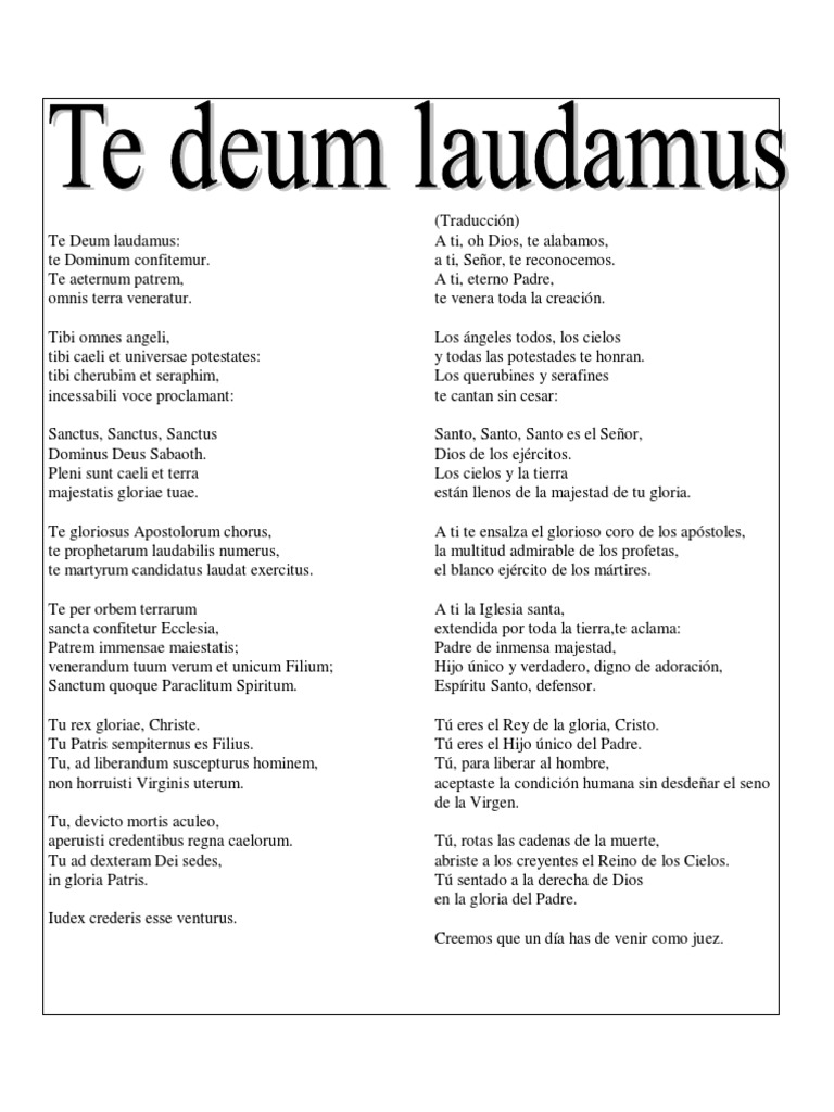 Te Deum Laudamus Mitología Religiones religiosas