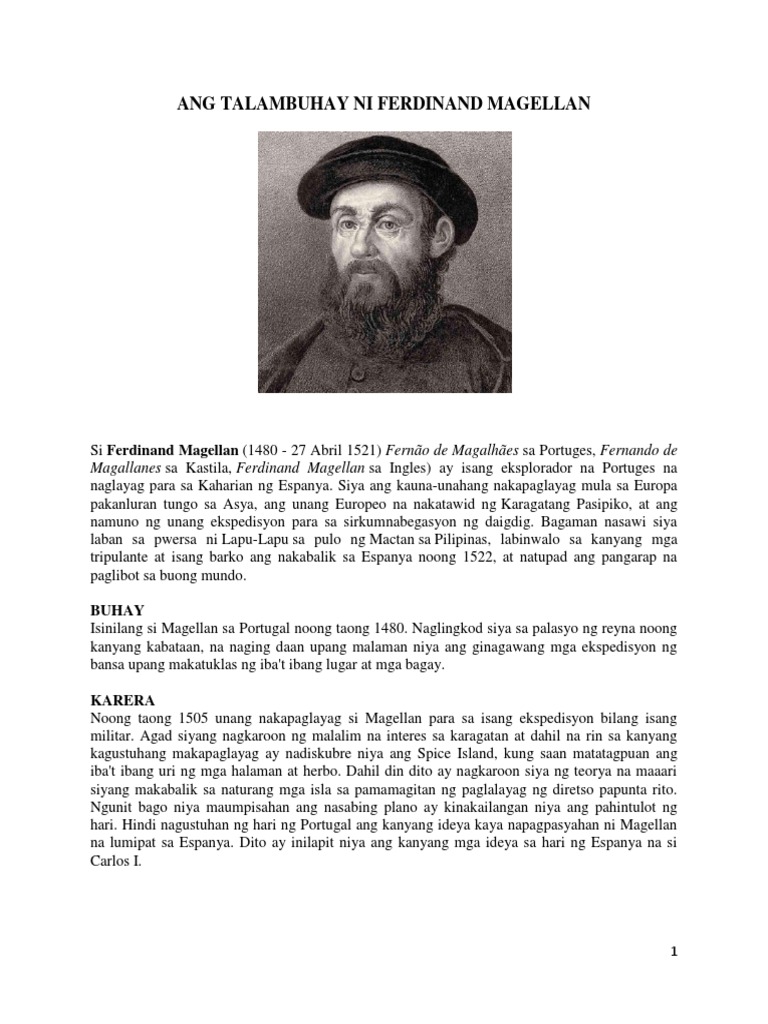 Ang Talambuhay Ni Ferdinand Magellan