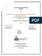 Critical Analysis On Marketing Strategy in SMS Paryavaran Ltd.