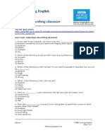 Adjectives Describing Character: BBC Learning English Quiznet