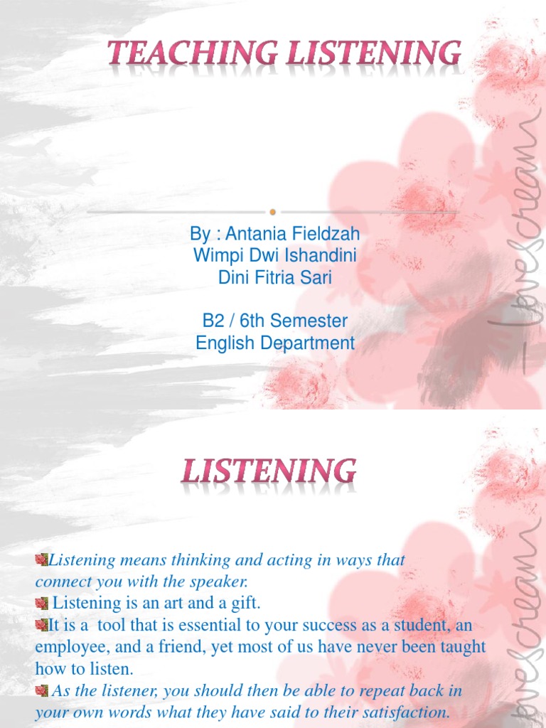Tefl 2 Teaching Listening | PDF | Lecture | Memory