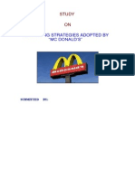 Marketing Strategies Adopted by "MC Donald'S": Study ON