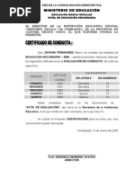 CERTIFICADO DE CONDUCTA