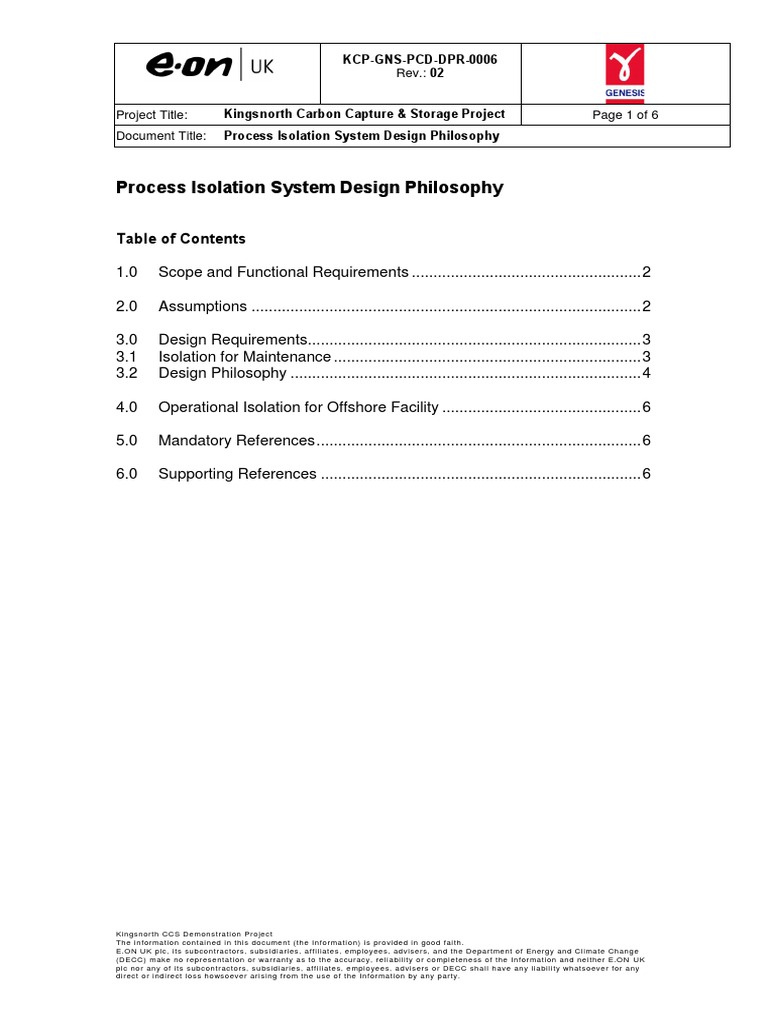 Carbon Capture Isolation Design Philosophy | PDF | Carbon Capture And ...