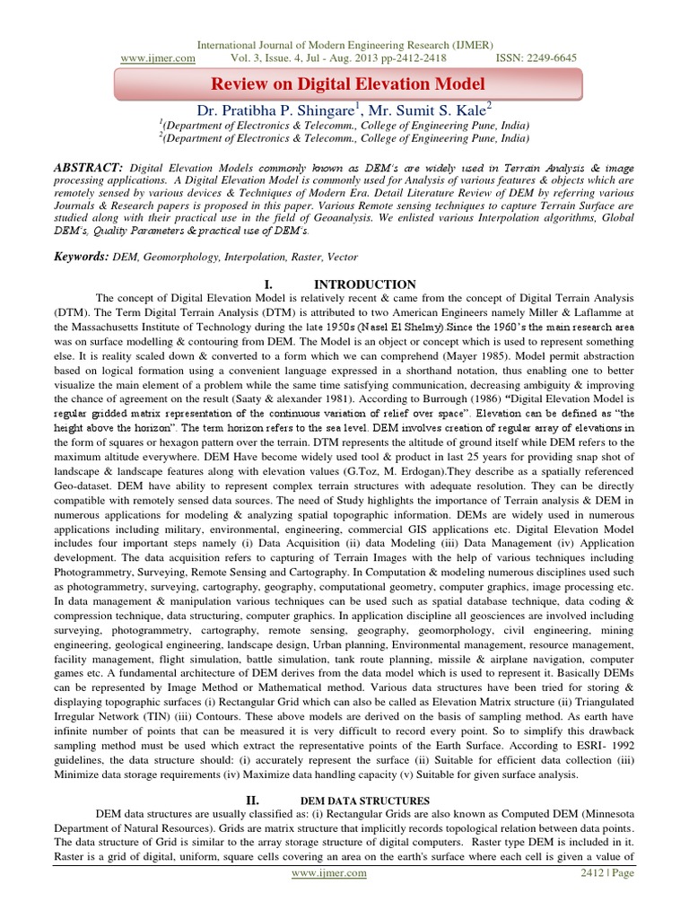 Review of Digital Elevation Models | PDF | Topography | Lidar