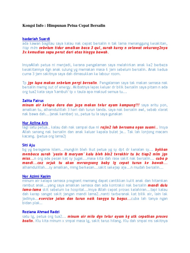 Petua Mudah Bersalin Pdf