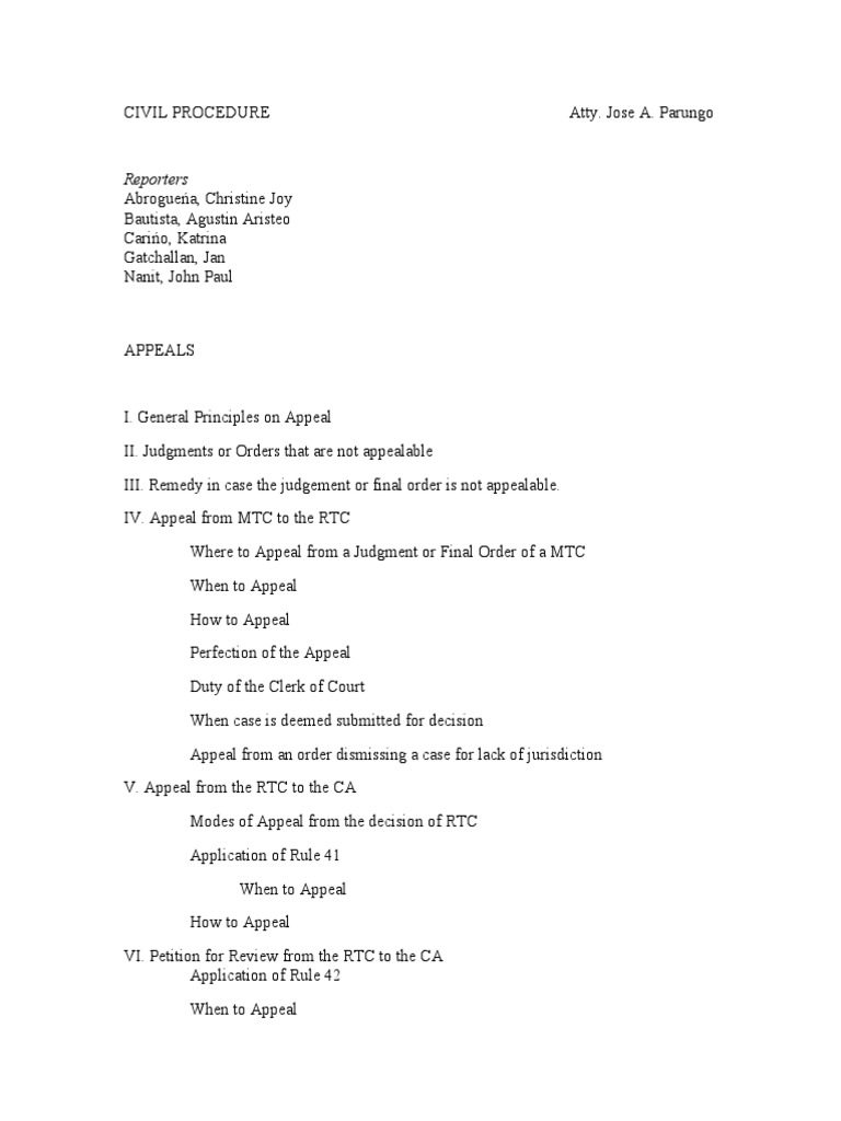 Appeals Outline | Download Free PDF | Certiorari | Brief (Law)